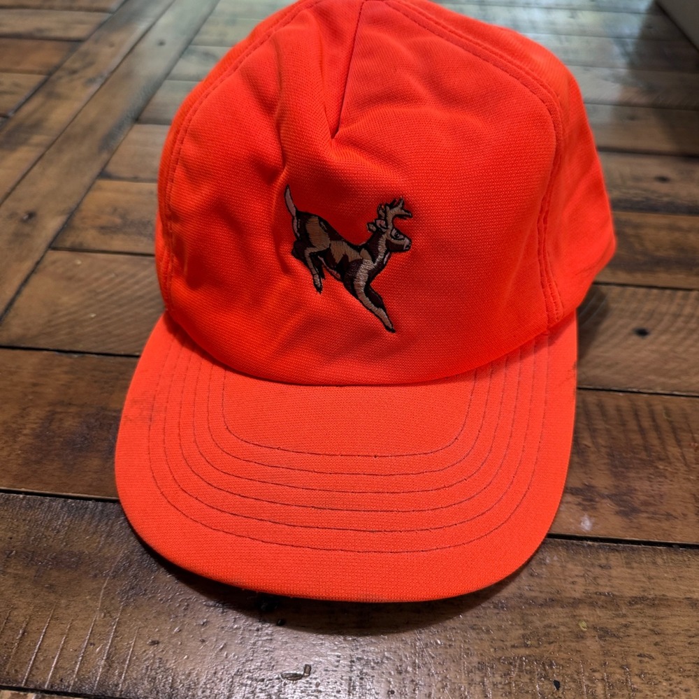 Winchester Baseball Cap Mens OSFA Blaze‎ Orange Solid Embroidered Deer Vintage